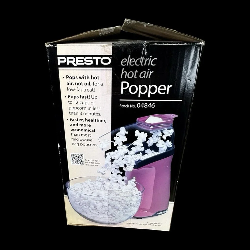 PRESTO 04846 Electric Hot Air Popcorn Popper Red Built In Butter‎ Melter